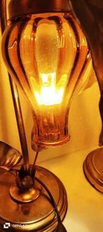 Lampe (2) - Cloches sauvages et feuilles dorée - Laiton doré, Antiek en Kunst