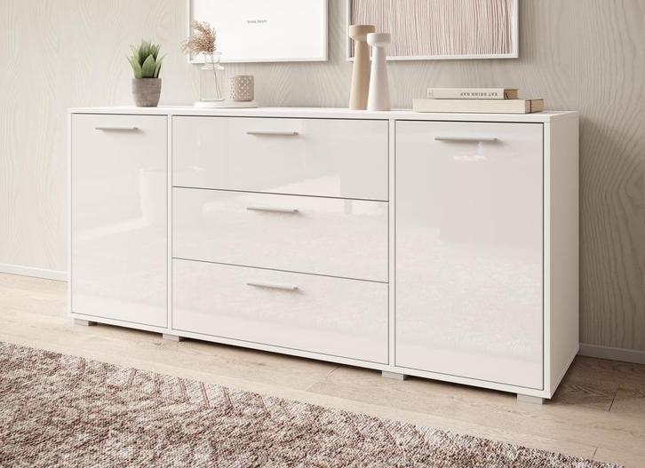 Meubella | Dressoir wit 150x40x68 | Kast modern, Huis en Inrichting, Kasten | Dressoirs, 25 tot 50 cm, Nieuw, 150 tot 200 cm, Verzenden