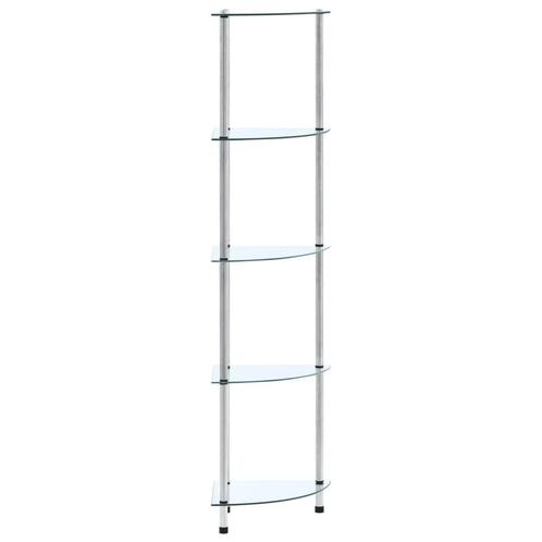 vidaXL Kastje 5-laags 30x30x130 cm gehard glas transparant, Huis en Inrichting, Kasten | Boekenkasten, Nieuw, Verzenden