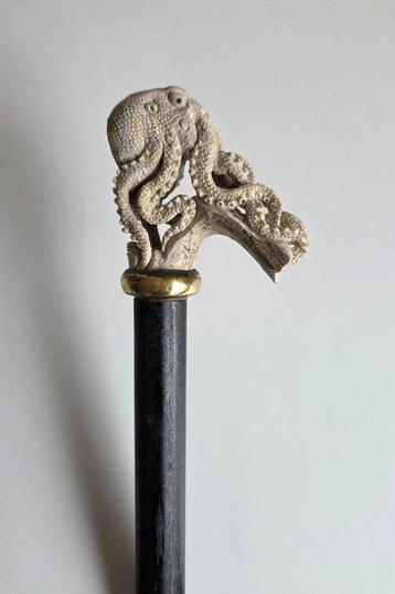 Handsnijwerk - Octopus Canne de marche - Hertshoorn, Vers