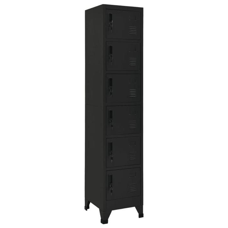 vidaXL Lockerkast 38x40x180 cm staal zwart, Huis en Inrichting, Kasten | Overige, Nieuw, Verzenden