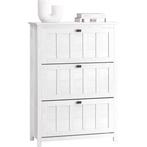 2dekans | Sobuy schoenenkast - Vintage Wit - 80x30x111 cm, Ophalen of Verzenden, Nieuw