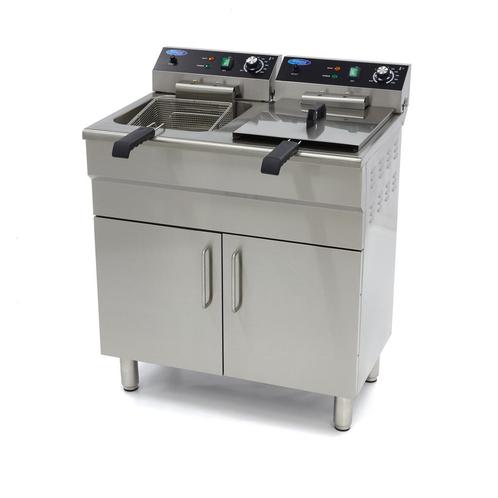 Friteuse - 2 x 16 L - 2 paniers - avec robinet de vidange et, Electroménager, Friteuses, Neuf, 4 litres ou plus, Friteuse duo