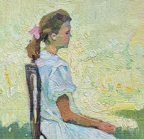 Danilov Viacheslav (1938-) - Girl in White, Antiquités & Art, Art | Peinture | Moderne