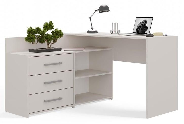 Hoekbureau creme met lades Creme (Kantoor), Huis en Inrichting, Bureaus, Nieuw, Verzenden