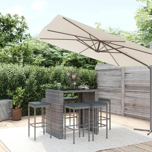 vidaXL Ensemble de bar de jardin 7 pcs avec coussins, Jardin & Terrasse, Ensembles de jardin, Neuf, Envoi