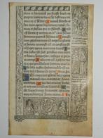 Vostre - Leaf from a book of hours, printed on vellum - 1502, Antiek en Kunst, Antiek | Boeken en Manuscripten