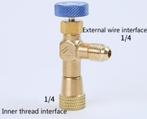 Meetventiel  servicekraan met schrader afsluiting 1/4 - 1/4,, Auto-onderdelen, Airco en Verwarming, Verzenden, Nieuw