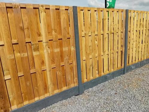 Veiling - Grenen hout/betonschutting 200cm x 37,5m, Tuin en Terras, Schuttingen