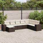 vidaXL Salon de jardin 8 pcs avec coussins marron résine, Jardin & Terrasse, Ensembles de jardin, Verzenden, Neuf, Salons de jardin