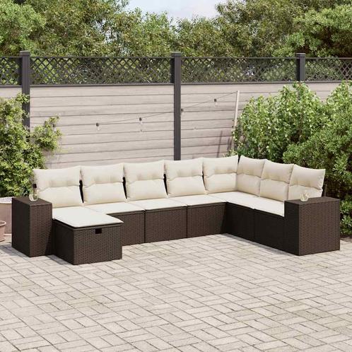 vidaXL Salon de jardin 8 pcs avec coussins marron résine, Jardin & Terrasse, Ensembles de jardin, Salons de jardin, Neuf, Envoi