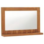 vidaXL Wandspiegel met schap 60x12x40 cm massief teakhout, Huis en Inrichting, Verzenden, Nieuw