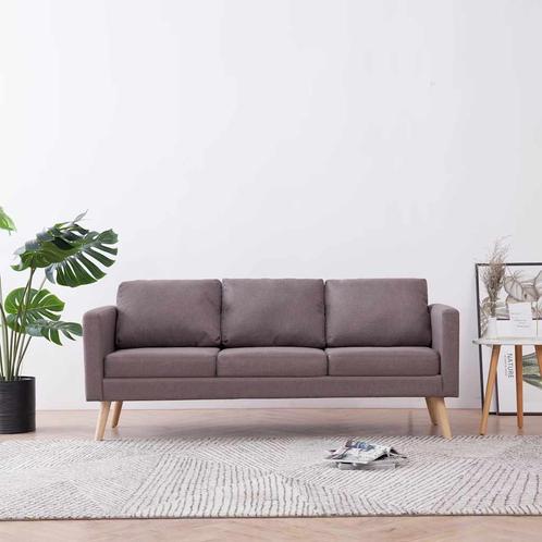 vidaXL Driezitsbank stof taupe, Huis en Inrichting, Zetels | Zetels, Nieuw, Verzenden