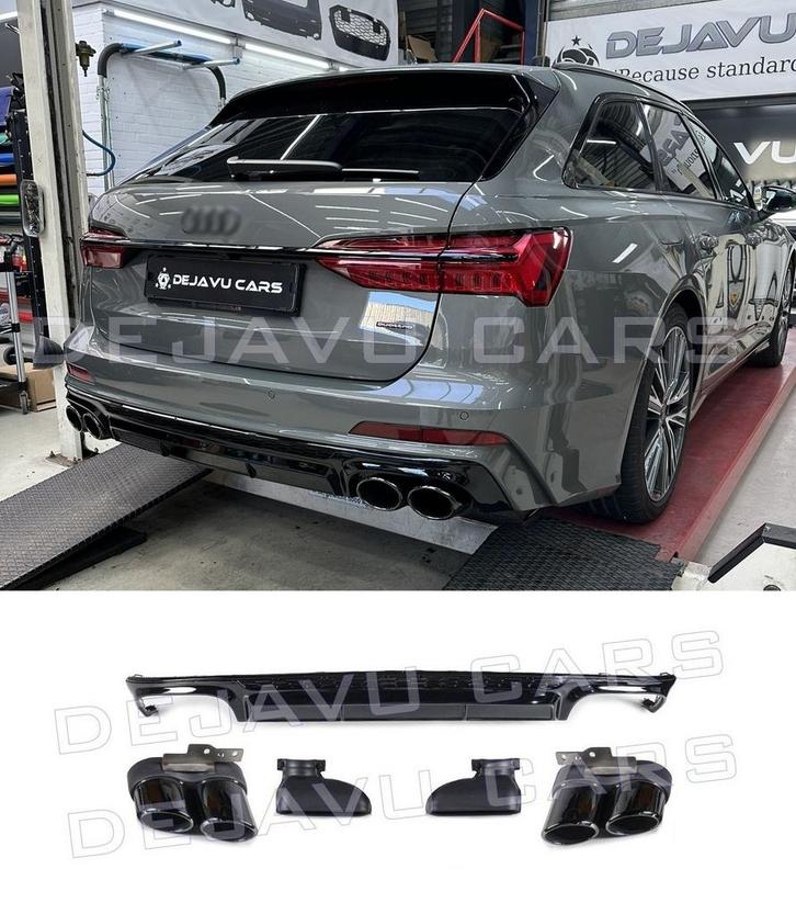 S6 Look Diffuser + Uitlaat tips voor Audi A6 C8 S line, Auto diversen, Tuning en Styling, Ophalen of Verzenden