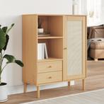 vidaXL Hoge kast SENJA rattan-look 90x40x112 cm grenenhout, Verzenden, Nieuw