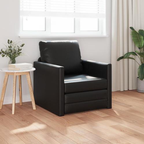 vidaXL Vloersofa Bed 2-in-1 Zwart 74x77x81 cm Kunstleer, Huis en Inrichting, Zetels | Zetels, Nieuw, Verzenden