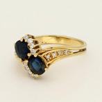 Bague - 18 carats Or jaune Saphir - Diamant, Bijoux, Sacs & Beauté