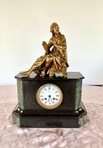 Pendule - Glas, Marmer, Zinklegering - 1850-1900 - Klok met, Antiek en Kunst, Antiek | Klokken