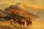 Frank Walters (XIX-XX) - Highland cattle at the lake