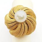 Ring - 18 karaat Geel goud Parel, Nieuw
