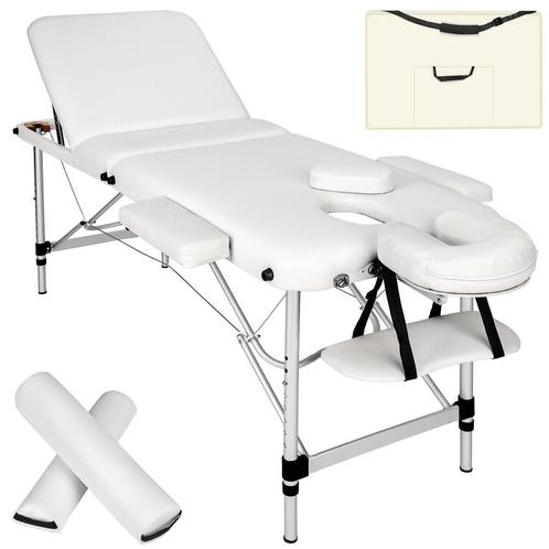 3 zones massagetafel met 5cm matras, rolkussens en aluminium, Sports & Fitness, Produits de massage, Envoi