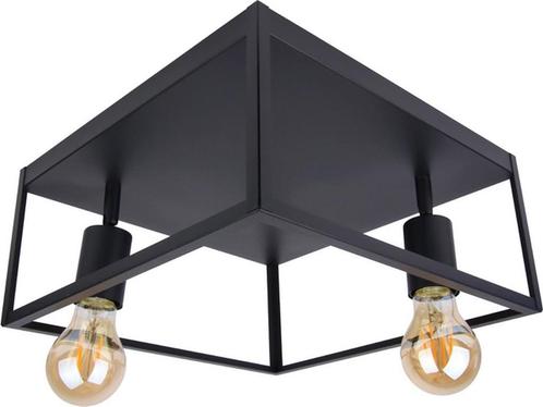 Industriële Plafondlamp Zwart | 30x30cm | Incl. 2x Lichtbron, Huis en Inrichting, Overige Huis en Inrichting, Nieuw, Verzenden