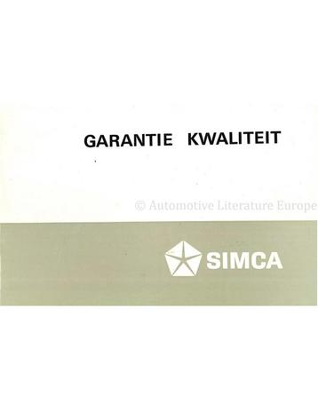 1965 SIMCA 1200 S COUPE SERVICE & GARANTIE HANDLEIDING, Autos : Divers, Modes d'emploi & Notices d'utilisation