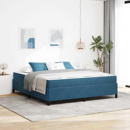 vidaXL Bedframe Anders Donkerblauw en wit 180 x 200 cm, Huis en Inrichting, Slaapkamer | Bedden, Nieuw, Verzenden