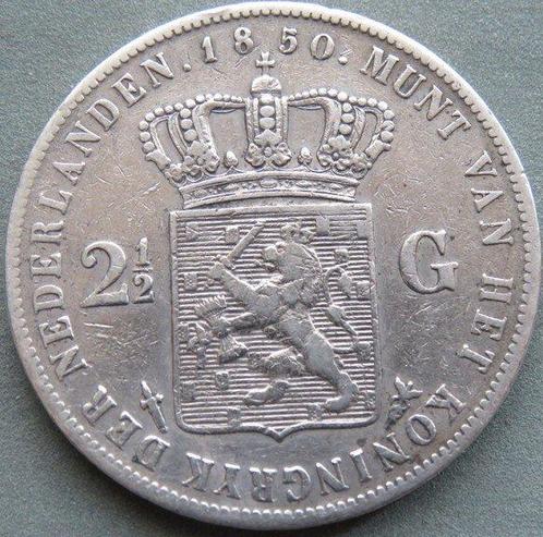 Nederland. Willem III. 2½ Gulden 1850  (Zonder Minimumprijs), Postzegels en Munten, Munten | Nederland