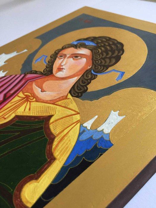 Icoon - Aartsengel Gabriël - Lindehout - Met de hand, Antiek en Kunst, Antiek | Boeken en Manuscripten