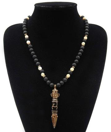 Collier bouddhiste - Phurba Dzi vague de fortune - Grande