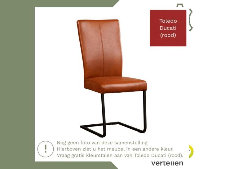 Leren eetkamerstoel Dare - Toledo Ducati (rood) - Sledepoot, Huis en Inrichting, Stoelen, Rood, Eén, Nieuw, Leer, Ophalen of Verzenden