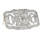 Vintage 1950s - Broche Platina -  7.51 tw. Diamant, Handtassen en Accessoires