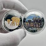 Somalie. 100 Shilling 2026 – African Wildlife Elephant – Set, Postzegels en Munten