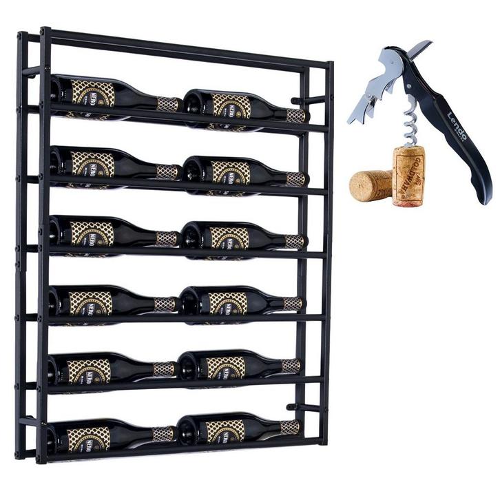 Présentoir à vin Lendo Online Modèle 12 bouteilles en acier, Maison & Meubles, Accessoires pour la Maison | Porte-bouteilles