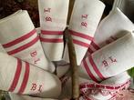 6 Serviettes en lin pour le thé datant de 1870 environ, avec