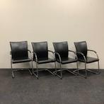 complete set 4 stuks Aspa/Klöber vergaderstoelen, zwart, Huis en Inrichting, Stoelen, Gebruikt, Zwart