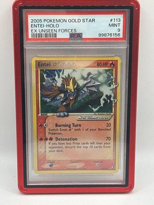 Pokémon - 1 Graded card - goldstar entei including acrylic -, Hobby en Vrije tijd, Verzamelkaartspellen | Pokémon