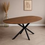 Mangohouten Eettafel Organisch Aislinn 240x110 cm Walnoot, Huis en Inrichting, Verzenden, Nieuw, Industriële meubels, Overige vormen