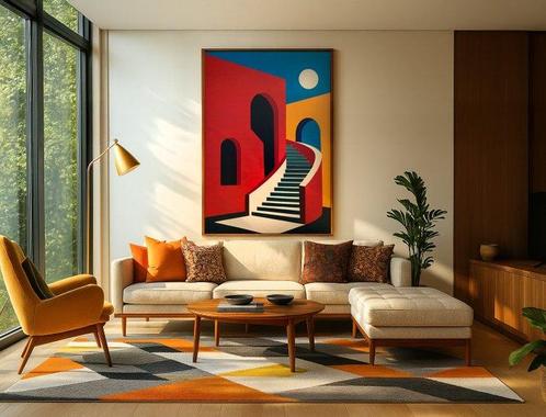 Nelson F. León - Escalera al Crepúsculo XL- (NO Reserve), Antiek en Kunst, Kunst | Schilderijen | Modern