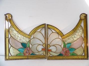 Art Deco Glas-in-loodraam (2) - 1940-1950 beschikbaar voor biedingen