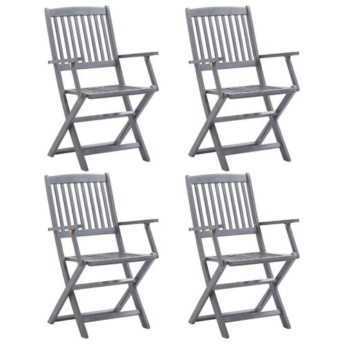 vidaXL Tuinstoelen inklapbaar 4 st massief acaciahout, Tuin en Terras, Tuinstoelen, Nieuw, Verzenden