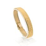 Vintage brede gouden armband | 19,5 cm (schakel armband), Handtassen en Accessoires, Armbanden, Ophalen of Verzenden, Gebruikt