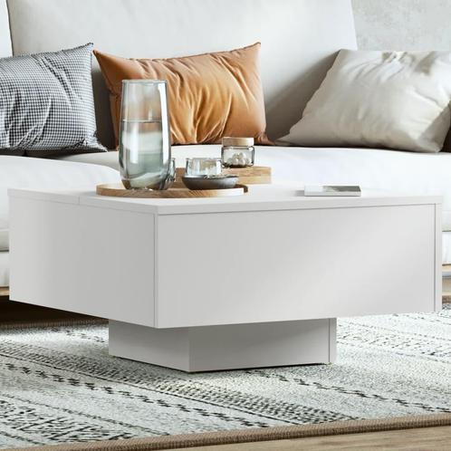 vidaXL Salontafel 60x60x31,5 cm bewerkt hout wit, Huis en Inrichting, Tafels | Salontafels, Nieuw, Verzenden