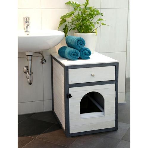 Armoire à chat ida, 45 x 58 x 60 cm, blanc/gris - kerbl, Dieren en Toebehoren, Katten-accessoires