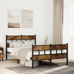 vidaXL Bedframe zonder matras metaal gerookt eikenkleurig, Huis en Inrichting, Slaapkamer | Bedden, Verzenden, Nieuw