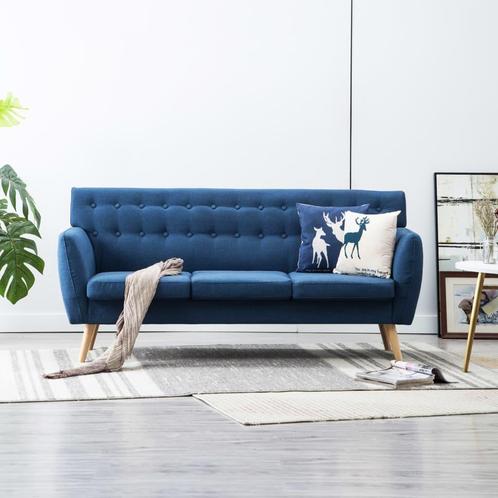 vidaXL Driezitsbank 172x70x82 cm stof blauw, Huis en Inrichting, Zetels | Zetels, Nieuw, Verzenden