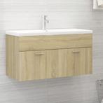 vidaXL Wastafelkast 90x38,5x46 cm bewerkt hout sonoma, Huis en Inrichting, Badkamer | Badkamermeubels, Verzenden, Nieuw