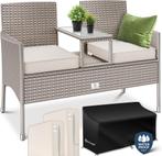 Tuinbank - Weerbestendig - Polyrattan - Inc. Kussens - Grijs, Huis en Inrichting, Verzenden, Nieuw