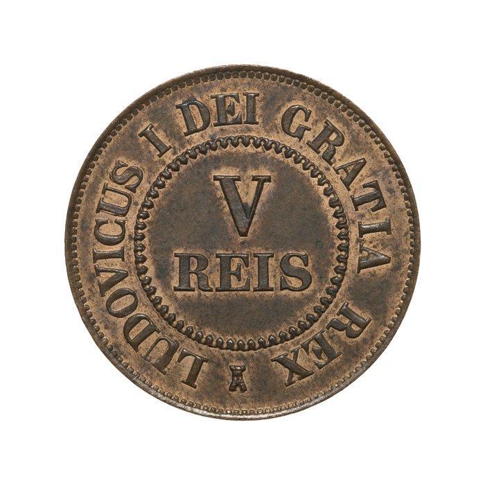 Portugal. D. Luís I (1861-1889). V Reis 1863 - Ensaio -, Postzegels en Munten, Munten | Europa | Niet-Euromunten
